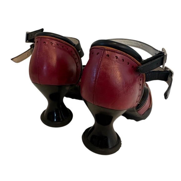 John Fluevog Mary Jane Heel Chunky Platform Buckle Ankle Strap Shoes Womens Size - Picture 3 of 7